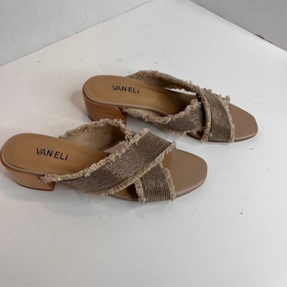 Vaneli Women's Hedda Natural Canvas Sandals Size-8 N - Picture 6 of 11